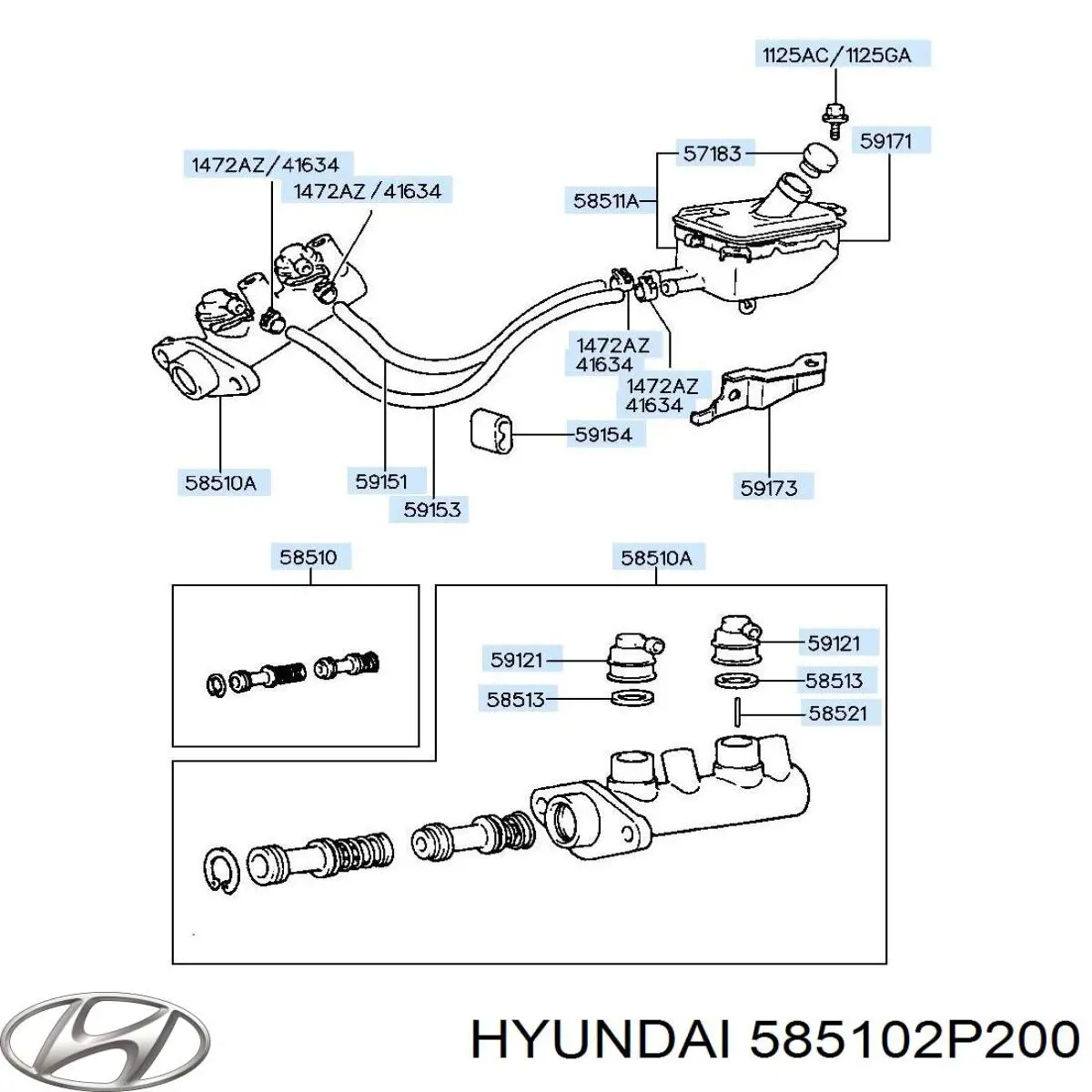 585102P200 Hyundai/Kia cilindro principal de freno