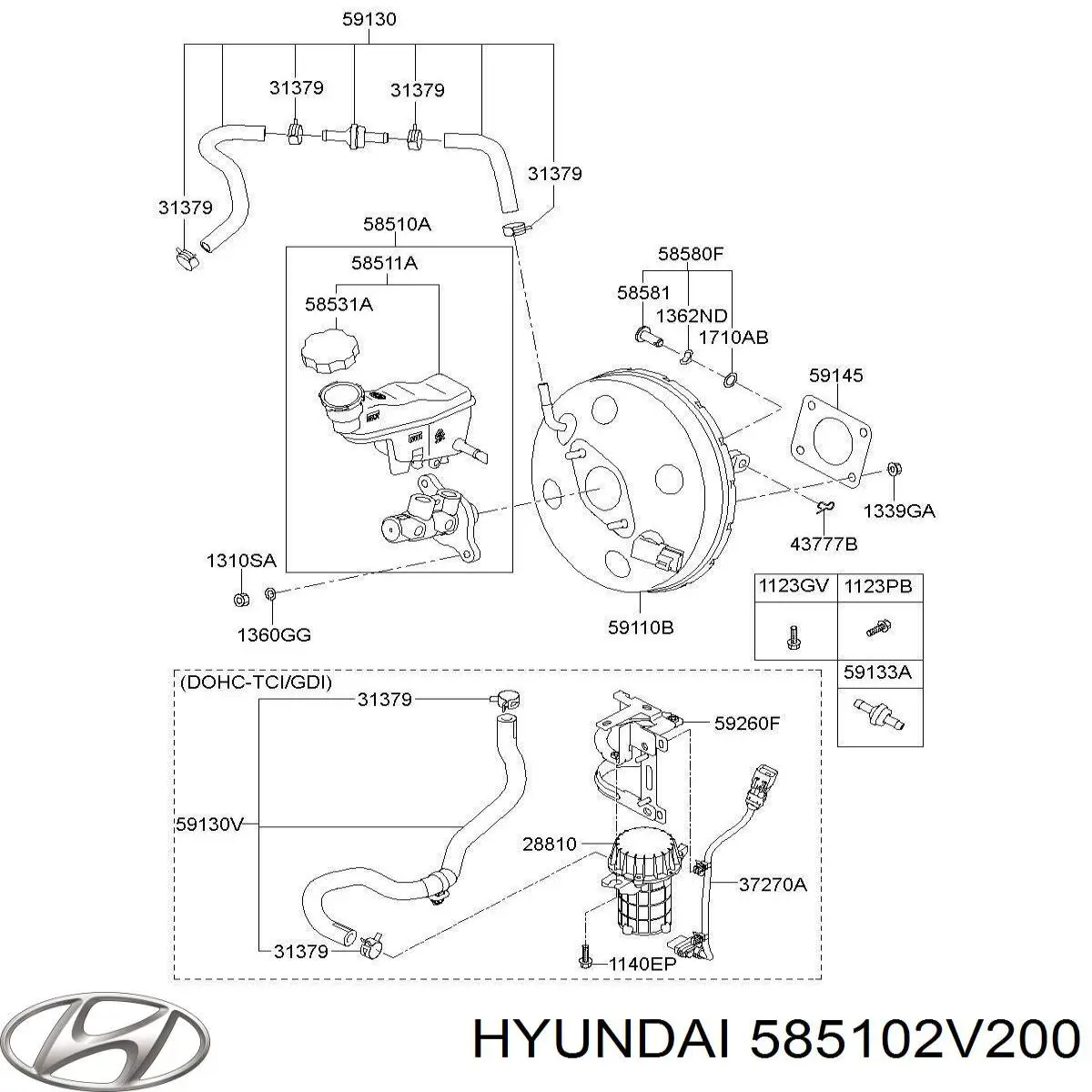 58510A5200 Hyundai/Kia cilindro principal de freno