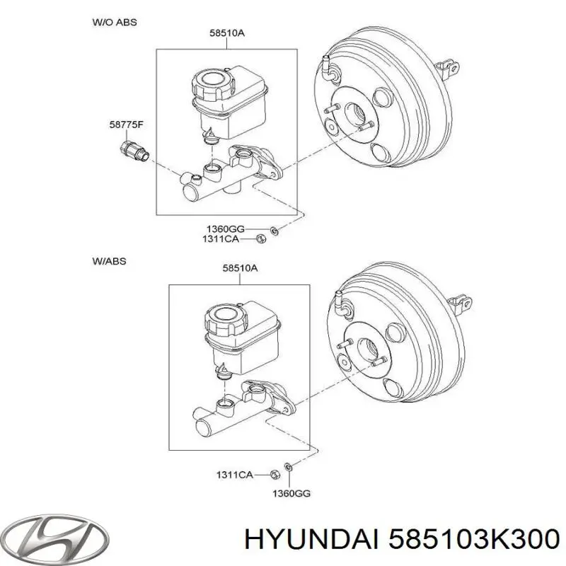 Cilindro principal de freno para Hyundai Grandeur (TG)