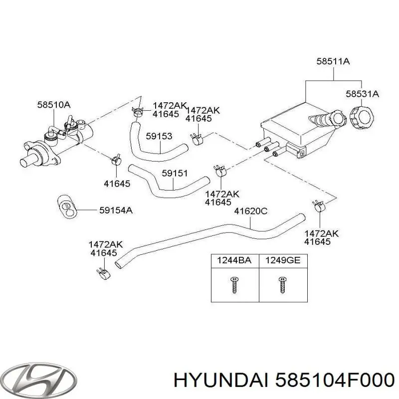 Depósito de líquido de frenos, cilindro de freno principal para Hyundai H100 