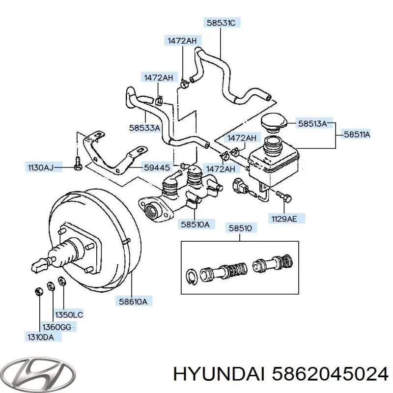 5862045024 Hyundai/Kia cilindro principal de freno