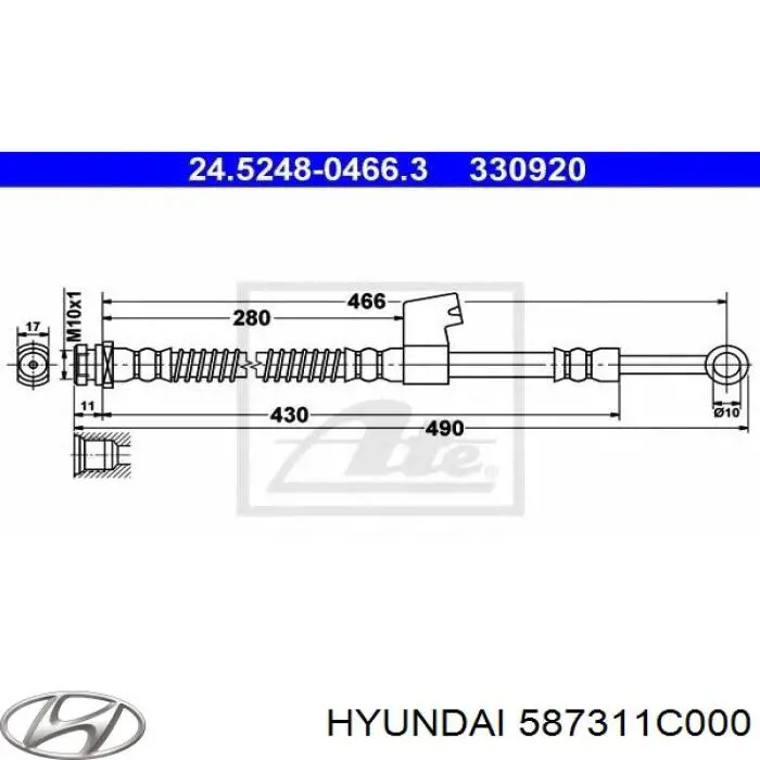 Latiguillos de freno delantero izquierdo SL5923 ABS