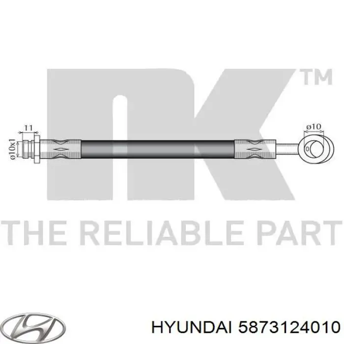 Latiguillo de freno delantero para Hyundai S Coupe 