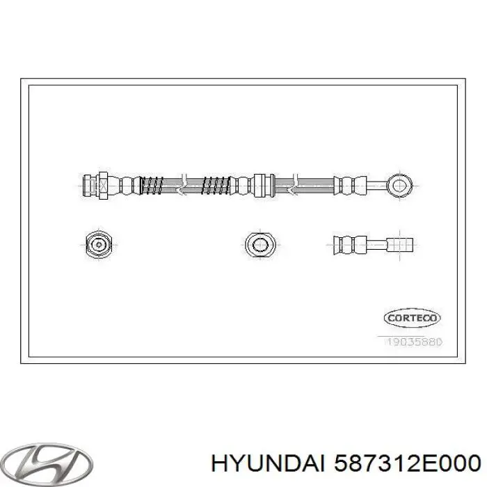 Latiguillos de freno delantero izquierdo 587312E000 Hyundai/Kia