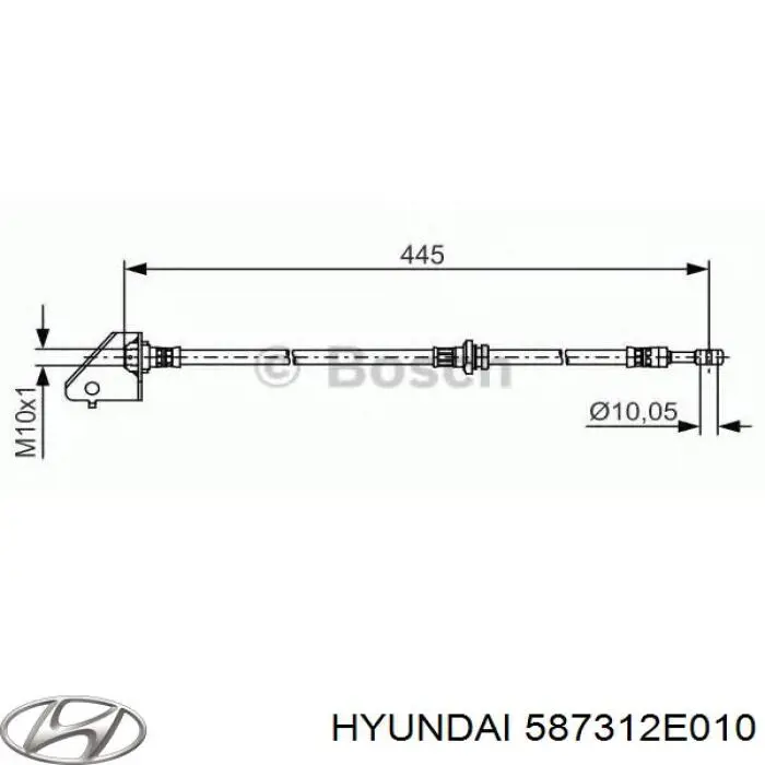 587312E010 Hyundai/Kia latiguillos de freno delantero izquierdo