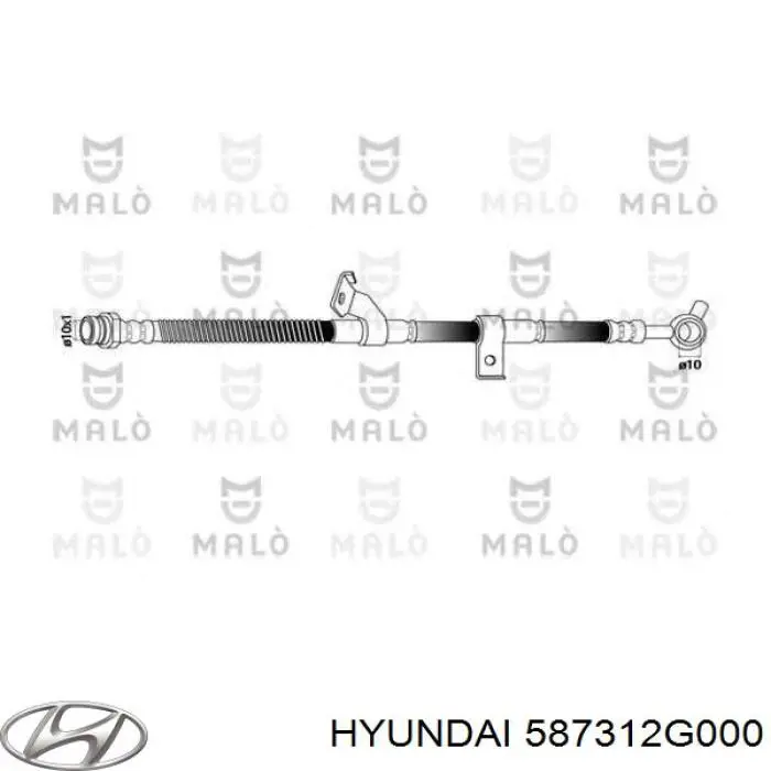 587312G000 Hyundai/Kia tubo flexible de frenos delantero izquierdo