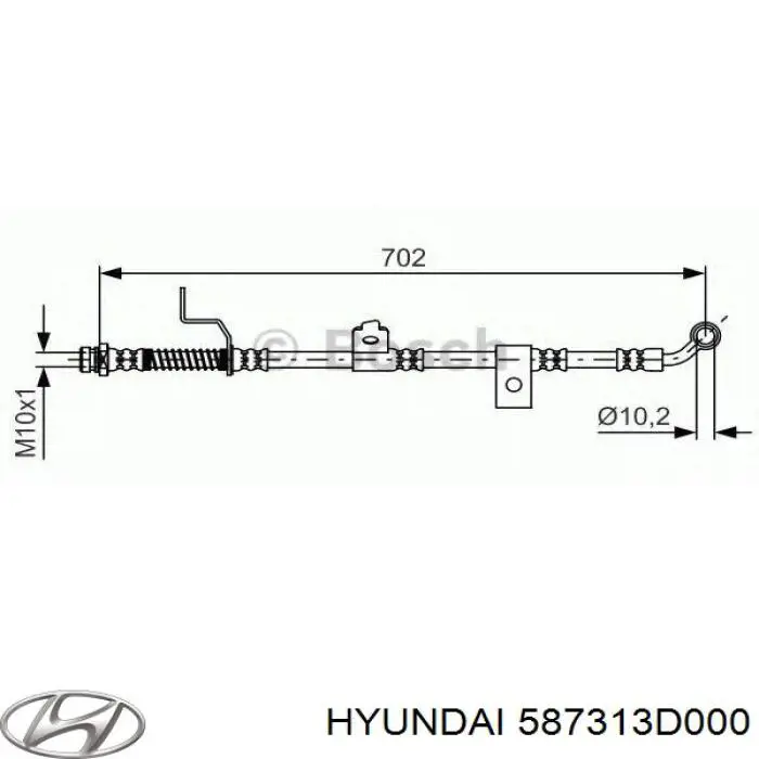 Tubo flexible de frenos delantero izquierdo para Hyundai Sonata (EU4)