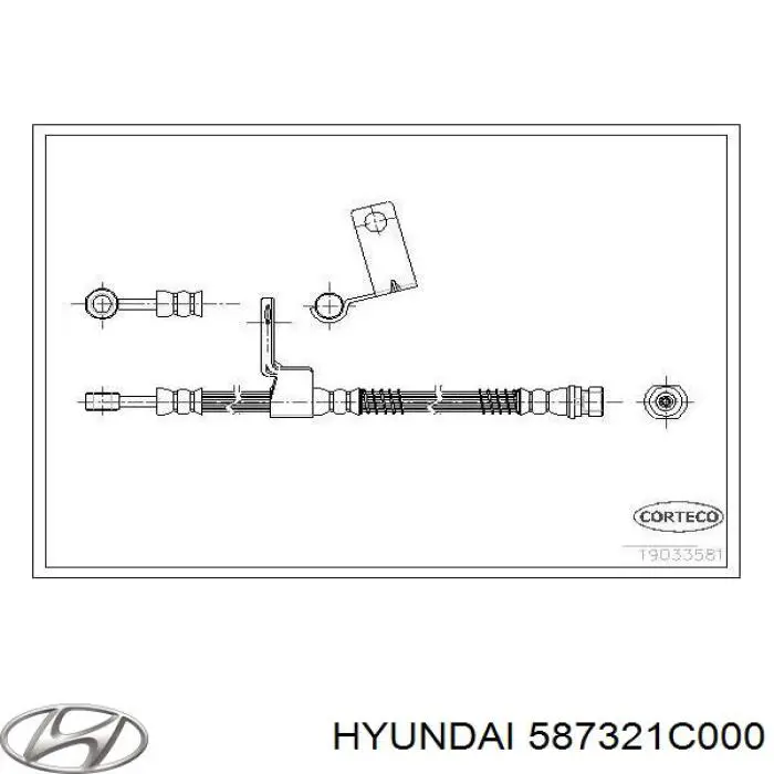 587321C000 Hyundai/Kia latiguillos de freno delantero derecho