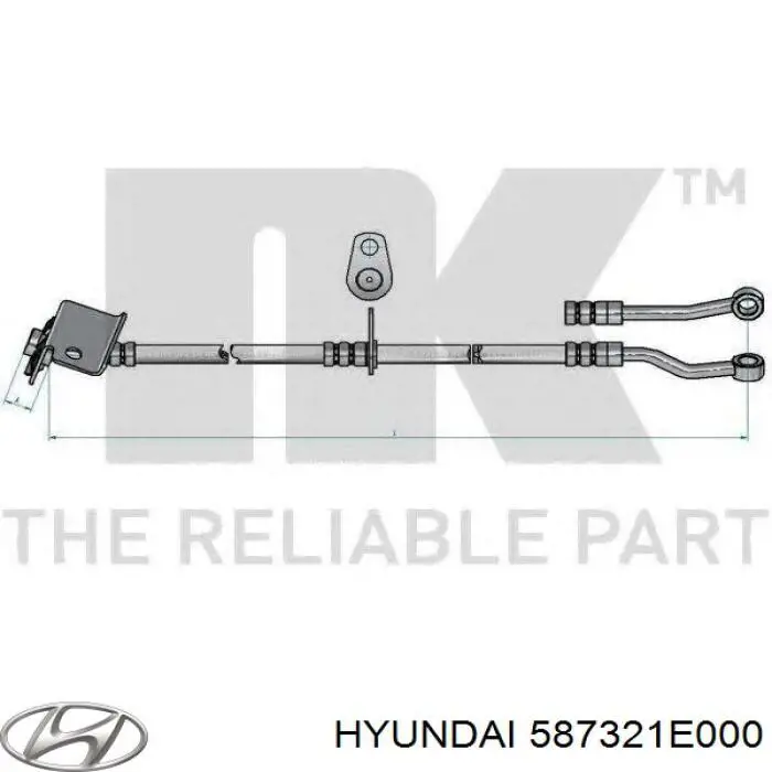587321E000 Hyundai/Kia latiguillos de freno delantero derecho