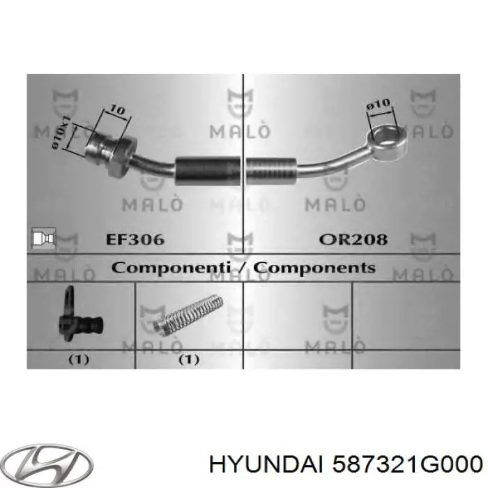 587321G000 Hyundai/Kia latiguillos de freno delantero derecho