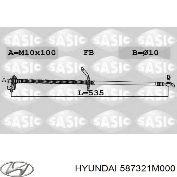 587321M000 Hyundai/Kia latiguillos de freno delantero derecho
