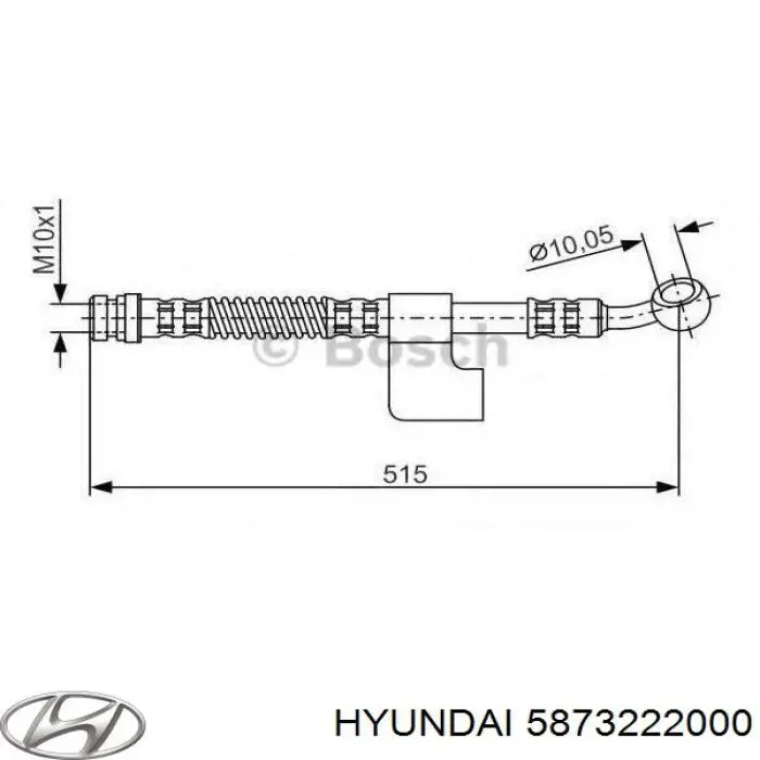 5873222000 Hyundai/Kia tubo flexible de frenos delantero derecho