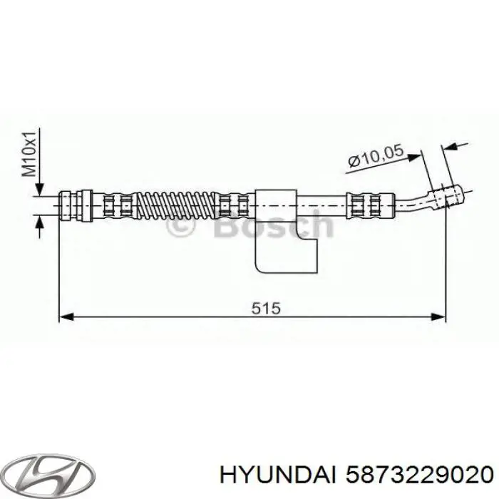 5873229020 Hyundai/Kia tubo flexible de frenos delantero derecho