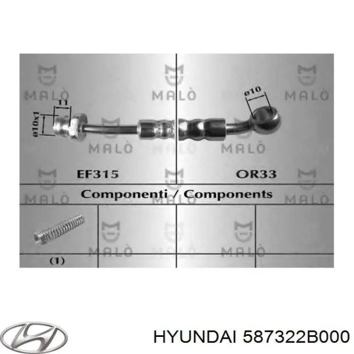 Manguera de freno delantera derecha Hyundai/Kia 587322B000 precio, desde 32,37 EUR
