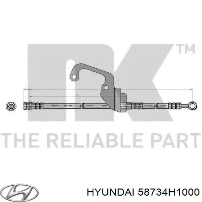 FT0588 K&K tubo flexible de frenos delantero derecho