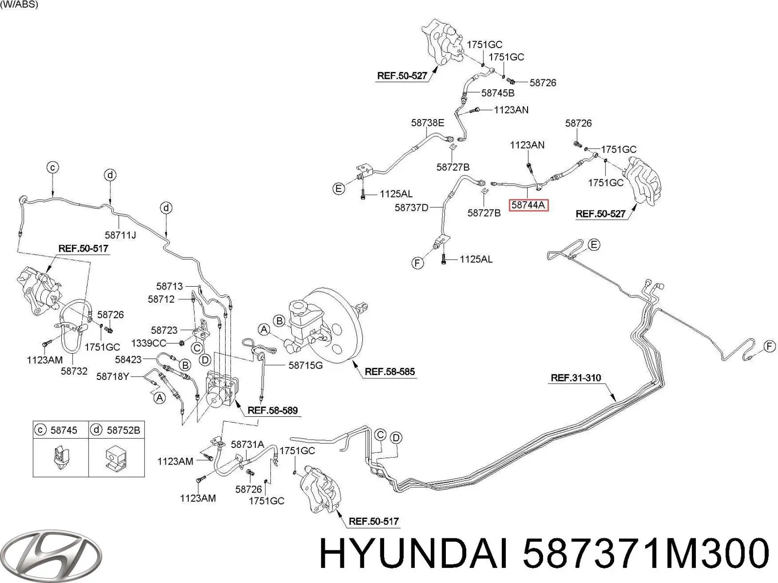 587371M300 Hyundai/Kia Manguera de freno