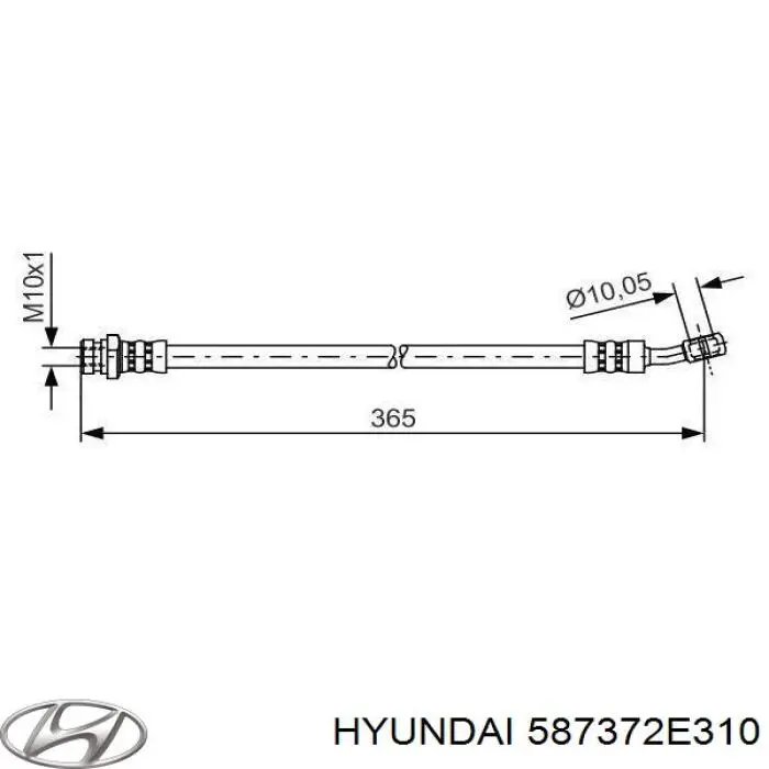 Comprar 587372E310 Hyundai/Kia Latiguillos de freno trasero derecho