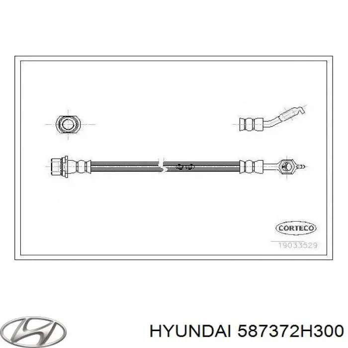 587372H300 Hyundai/Kia tubo flexible de frenos trasero izquierdo