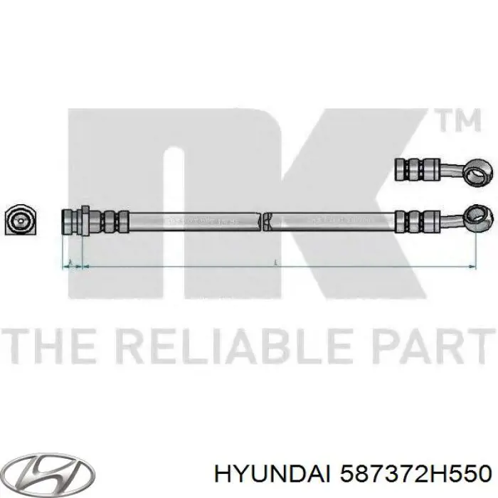 Tubo flexible de frenos trasero derecho para Hyundai Elantra (HD)