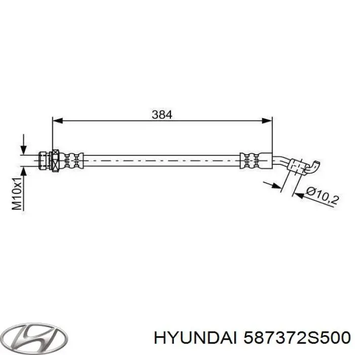 587372S500 Hyundai/Kia latiguillo de freno trasero izquierdo