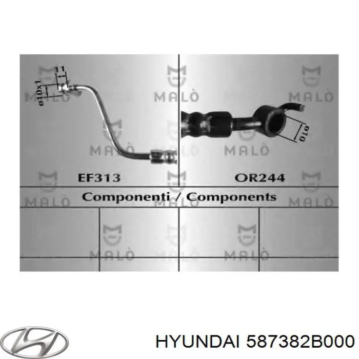 Manguera de freno trasera derecha Hyundai/Kia 587382B000 precio, desde 31,92 EUR