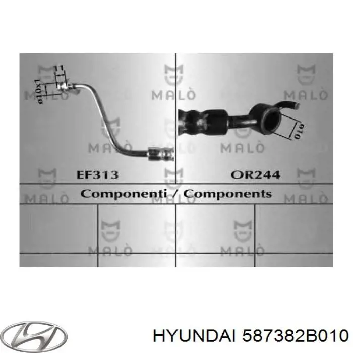 Tubo flexible de frenos trasero derecho para Hyundai Santa Fe (CM)