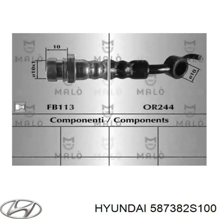 Tubo flexible de frenos trasero derecho para Hyundai Tucson (TM)