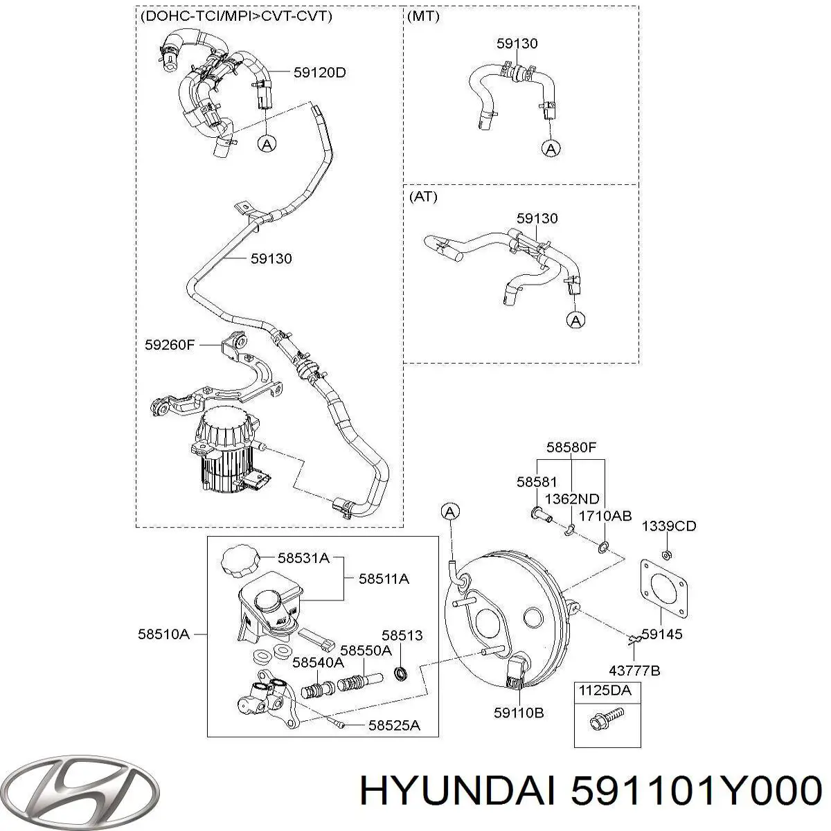 591101Y000 Hyundai/Kia Servofreno
