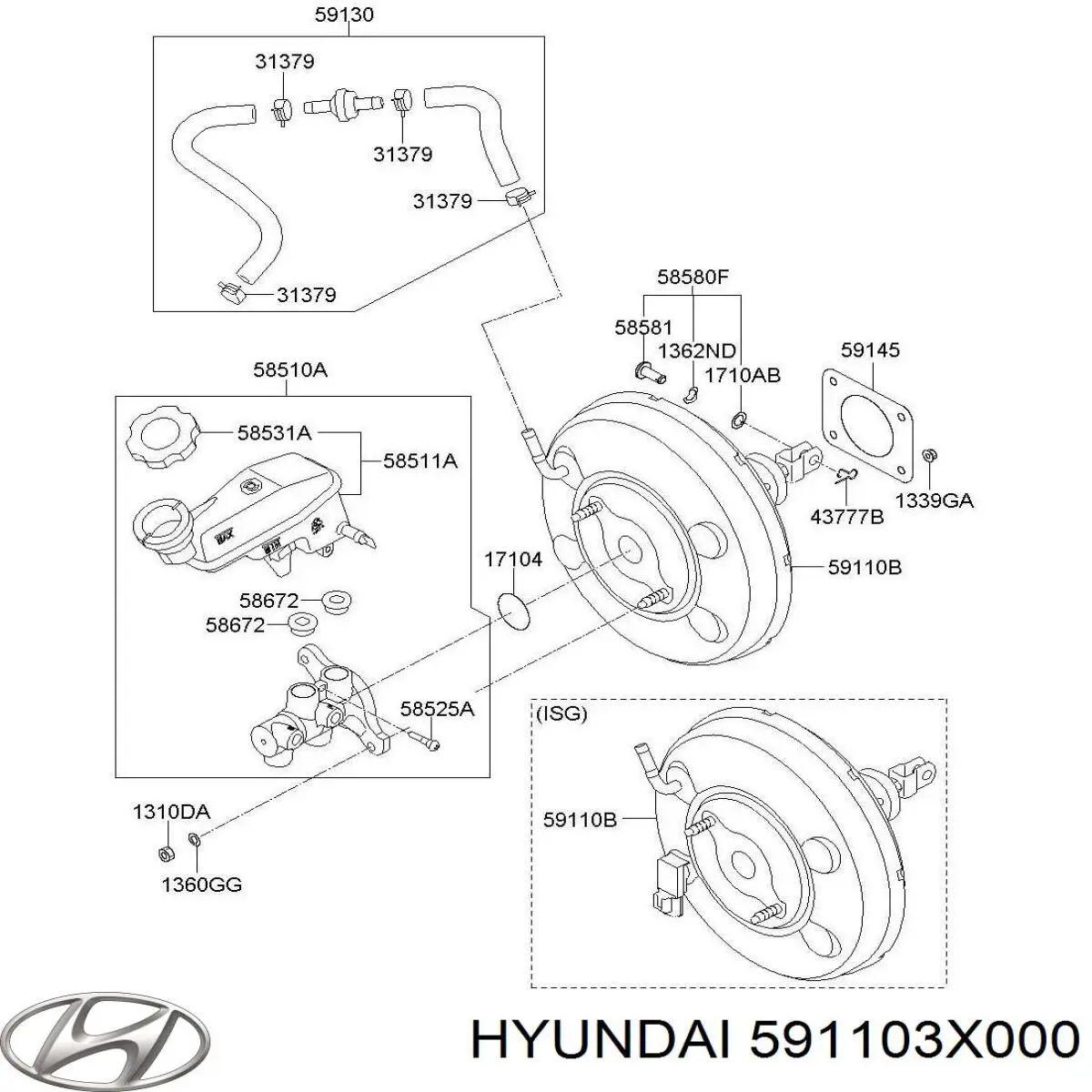Servofreno de vacío para Hyundai Elantra (MD)