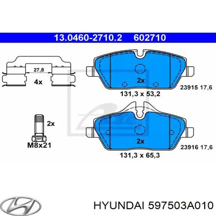 597503A010 Hyundai/Kia Cable de freno de mano delantero 