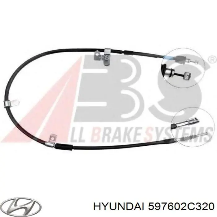 597602C320 Hyundai/Kia cable de freno de mano trasero izquierdo