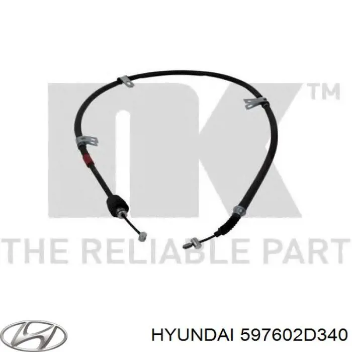 597602D340 Hyundai/Kia cable de freno de mano trasero izquierdo