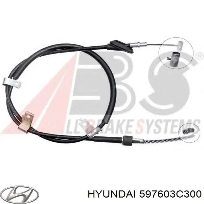 Cable de freno de mano trasero izquierdo 597603C300 Hyundai/Kia