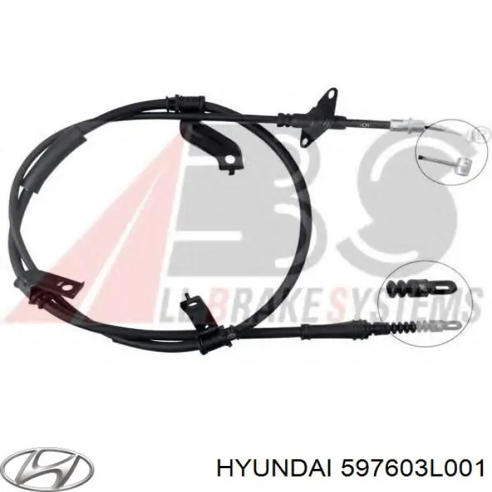 597603L001 Hyundai/Kia cable de freno de mano trasero izquierdo