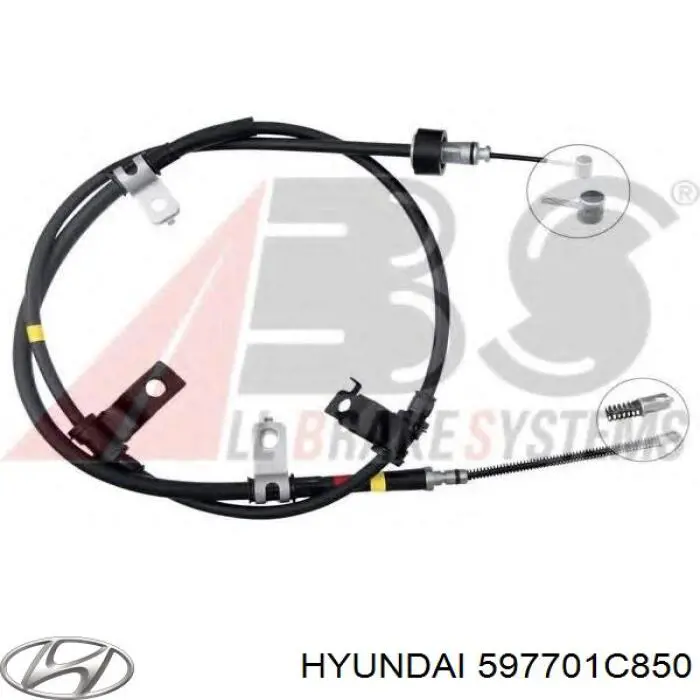 597701C850 Hyundai/Kia cable de freno de mano trasero derecho