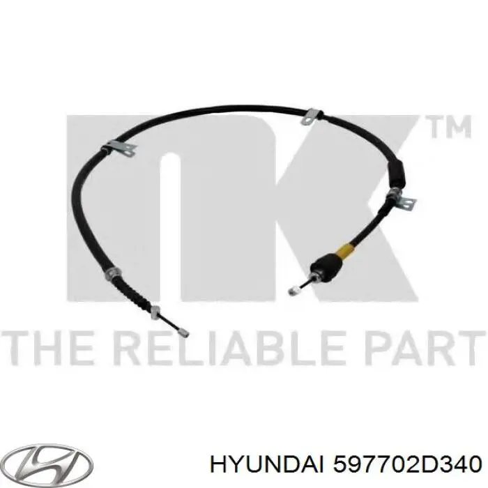 597702D340 Hyundai/Kia cable de freno de mano trasero derecho