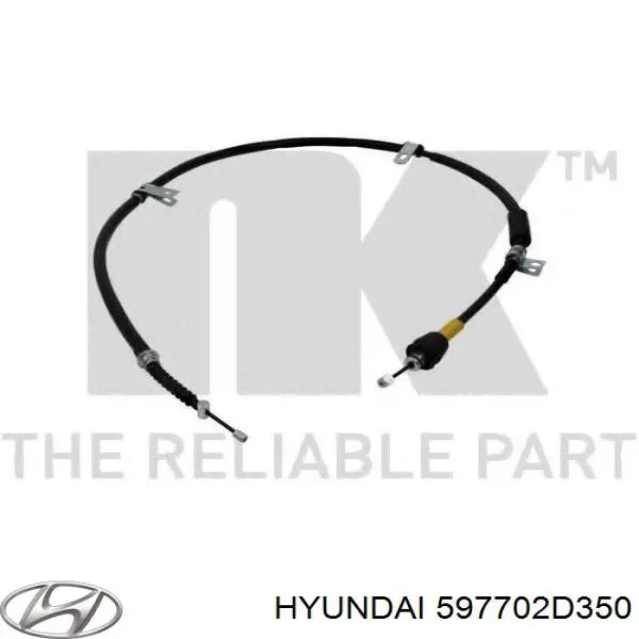 597702D350 Hyundai/Kia cable de freno de mano trasero derecho