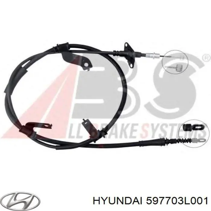 597703L001 Hyundai/Kia cable de freno de mano trasero derecho