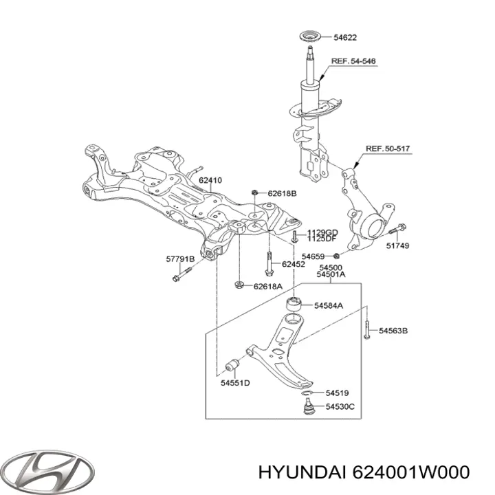 Subchasis delantero soporte motor para KIA Rio (UB)