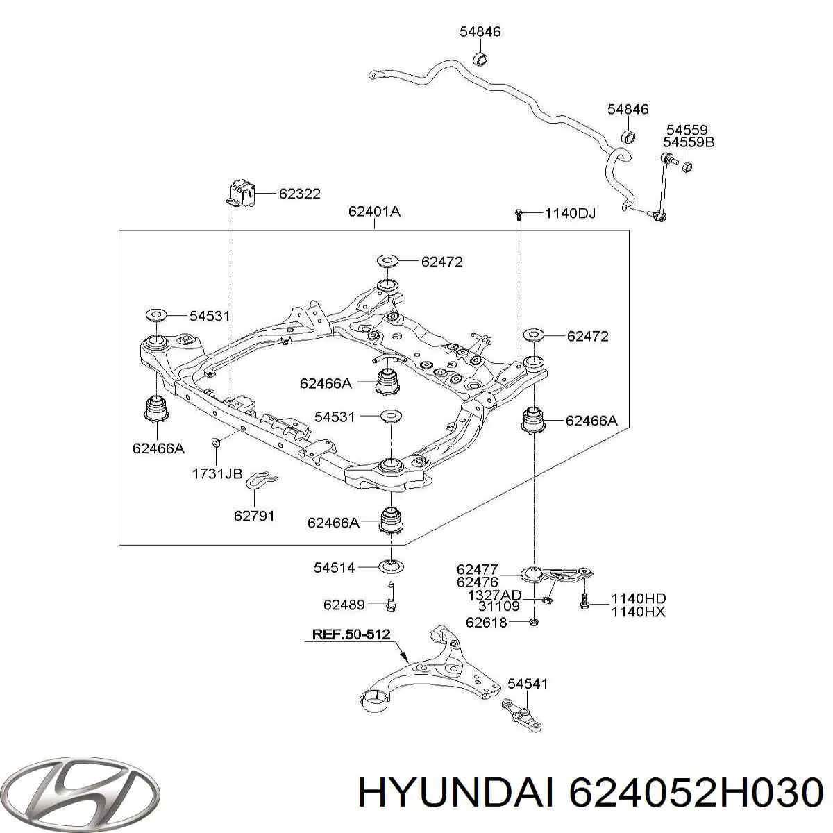 Subchasis delantero para Hyundai Elantra IV HD