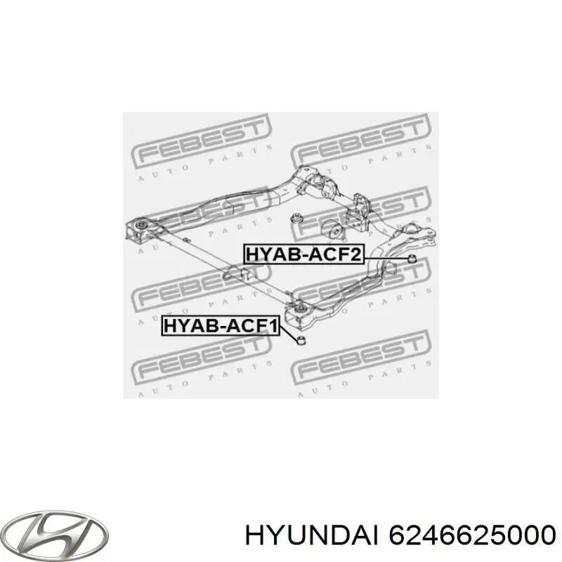 6246625000 Hyundai/Kia bloqueo silencioso (almohada De La Viga Delantera (Bastidor Auxiliar))