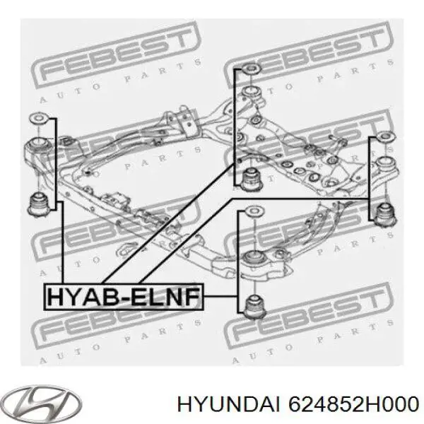 Silentblock (Almohada) De La Viga Delantera (Bastidor Auxiliar) para Hyundai Elantra 