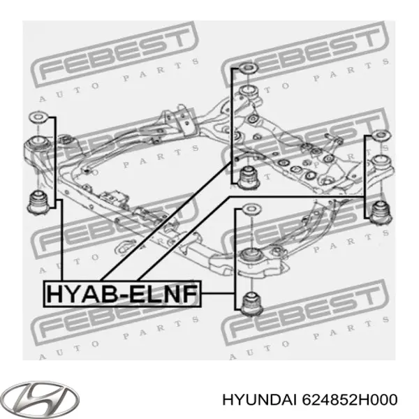 624852H000 Hyundai/Kia Buje silencioso del subchasis delantero