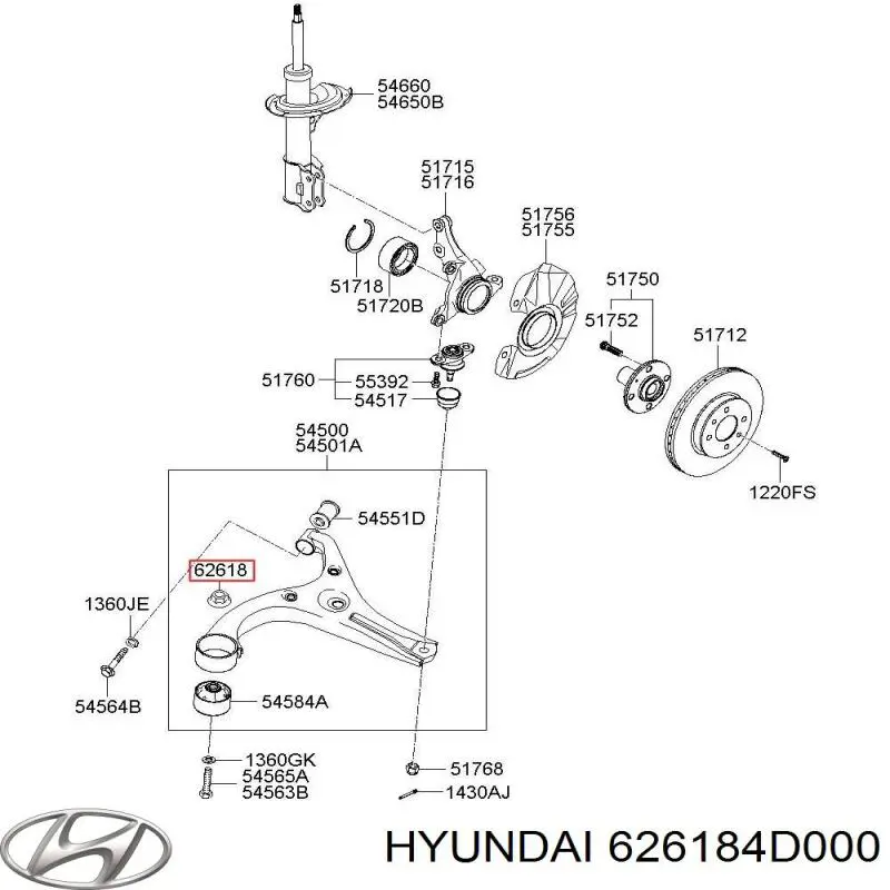 Bulon apreta palanca de cambios para Hyundai I20 (PB)