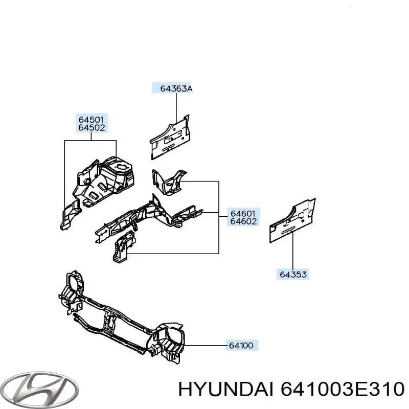 Panel de soporte del radiador y montaje de faros Hyundai/Kia 641003E310 precio, desde 531,81 EUR
