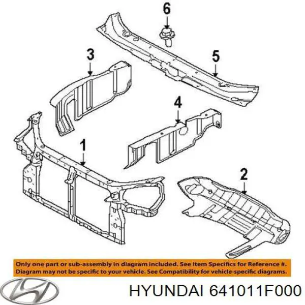 Panel de soporte del radiador y montaje de faros Hyundai/Kia 641011F000 precio, desde 106,32 EUR