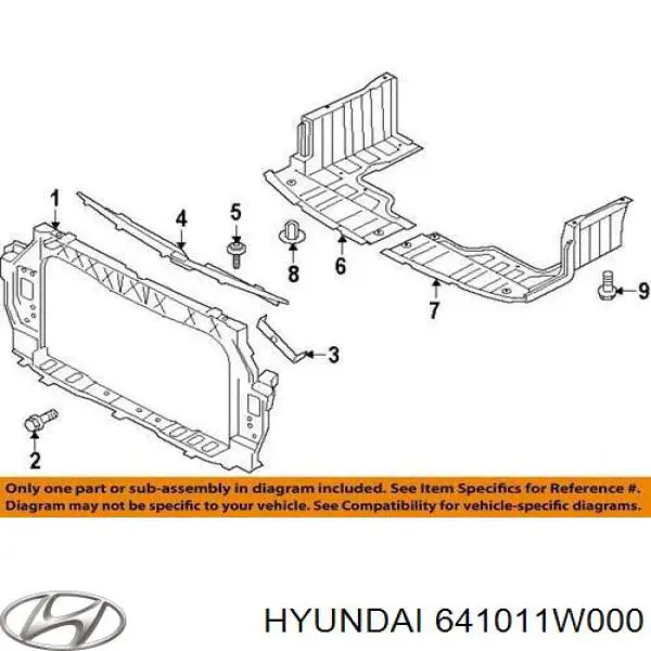 Comprar 641011W000 Hyundai/Kia Soporte de radiador