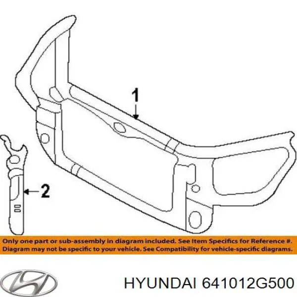 641012G500 Hyundai/Kia soporte de radiador completo
