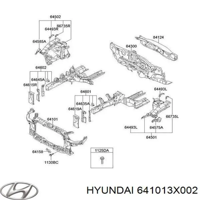 641013X002 Hyundai/Kia soporte de radiador completo