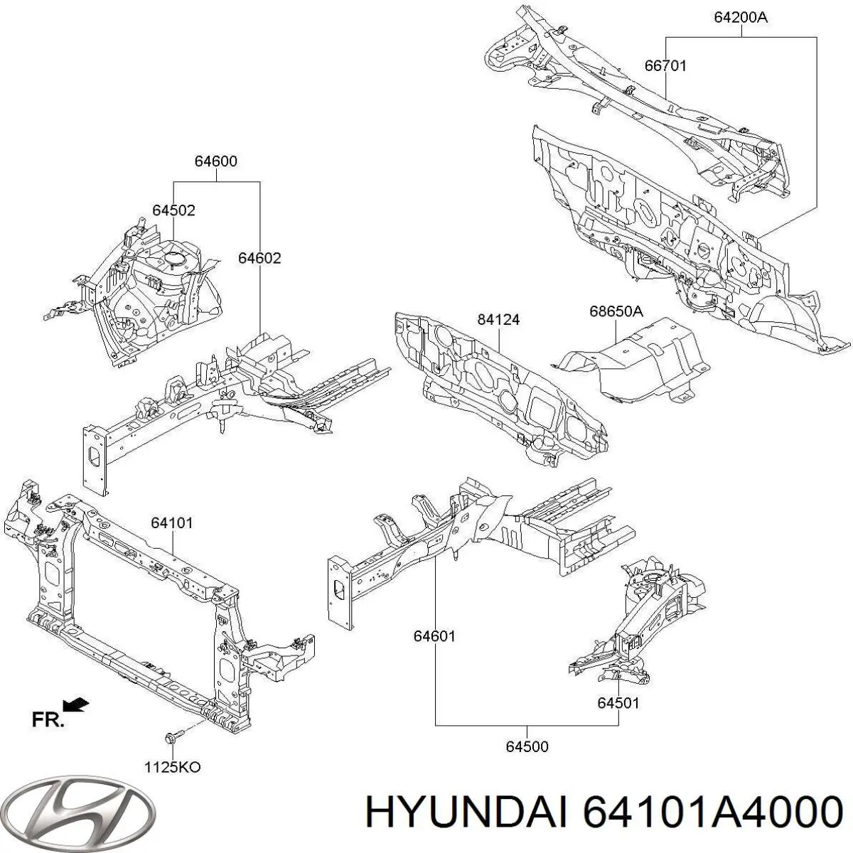 Comprar 64101A4000 Hyundai/Kia Soporte de radiador